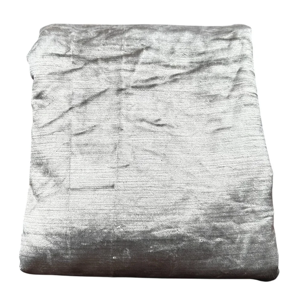 NWOT QUINCE Luster Velvet Curtain Cotton Back Light Filtering Silver 48x96” - Picture 10 of 14